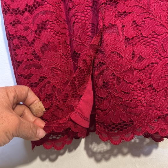 Precis petite women’s red lace short sleeve dress 4 - Picture 10 of 10